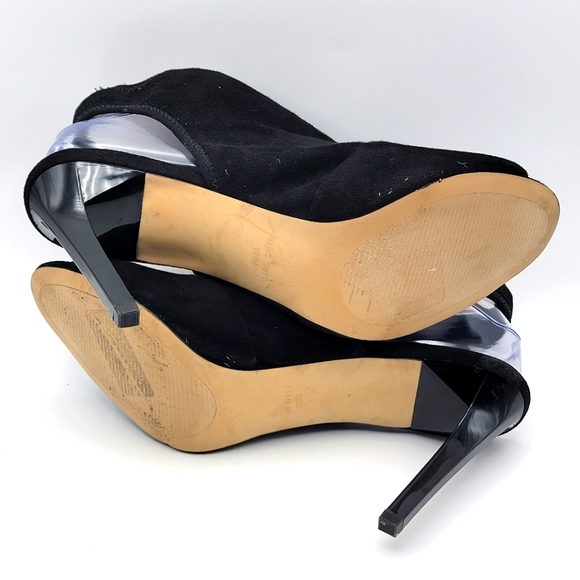 Nine West Black Levona Peep Toe Open Back Pumps Size 10.5 - Picture 6 of 7